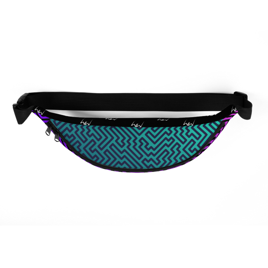 Purple/Blue Line Work Fanny Pack